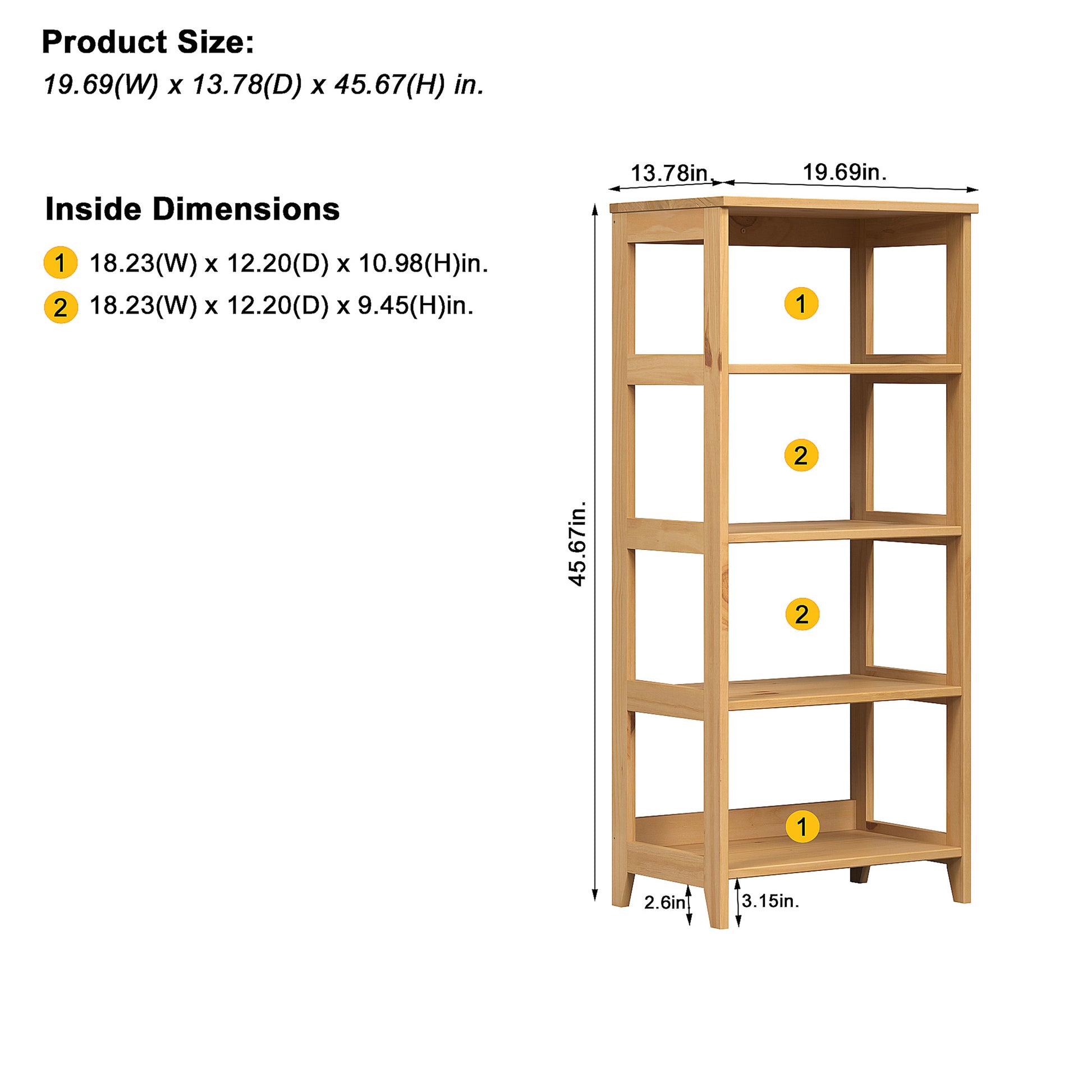 Arona 4 Tier Shelf Unit